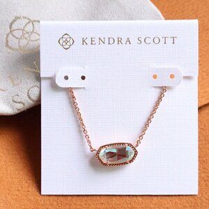 Kendra Scott Elisa Dichroic Glass Necklace Rose Gold
